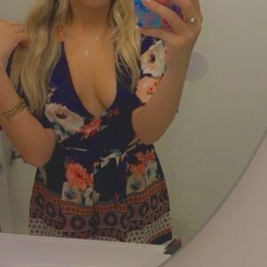 Floral V-Neck Romper